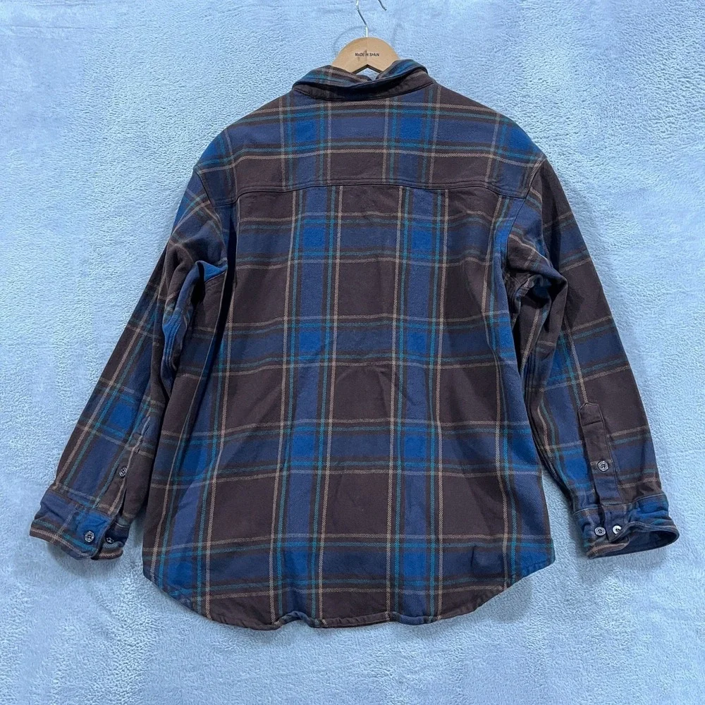 Jetty Flannel Shirt Mens Large Brown Plaid Button Up Long Sleeve Outdoors Cowboy